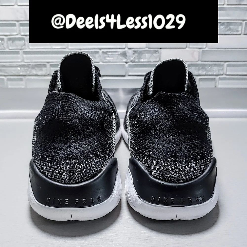 Nike Free RN 2018 Flyknit Oreo Womens Size 6.5 White Black